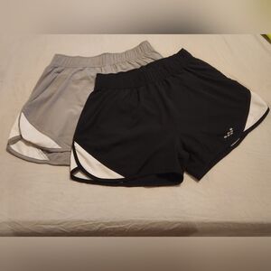 2 Pair BCG Women's Black and Gray Athletic Shorts Size S